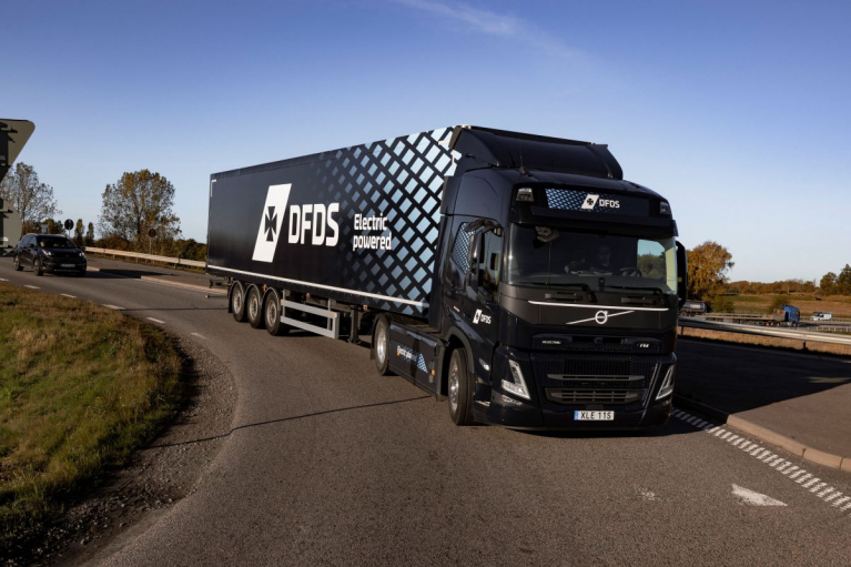 Electic Powered Volvo Trucks DFDS