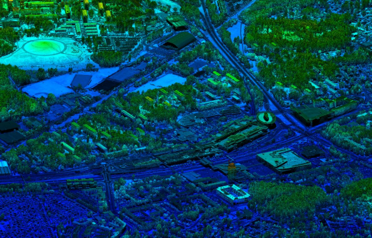 Maanmittauslaitoksen laseraineistoa Helsingin Itäkeskuksesta