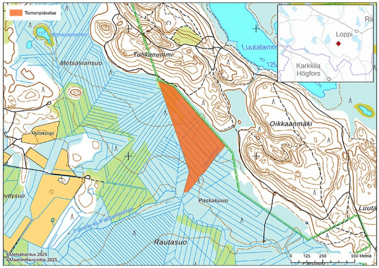 Komio rautasuo kartta