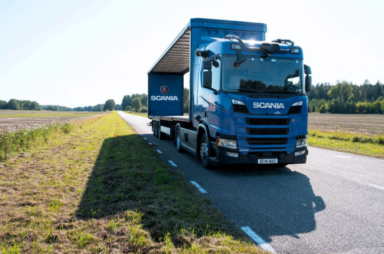 A Scania autonomous truck.