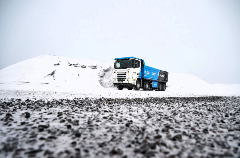 Scania first electric 8x4 heavy tipper truck