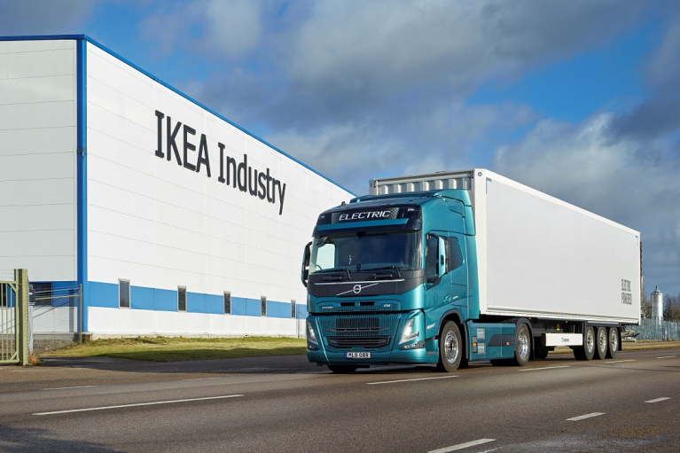 Volvo electric truck, Ikea industry